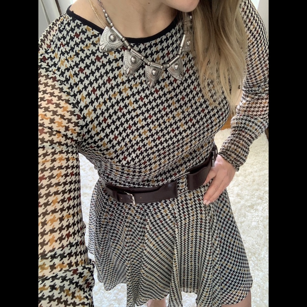 Zara houndstooth dress